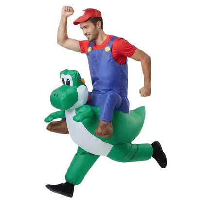 Halloween Plumber Costume Dinosaur Inflatable Suit Adult Kids Costume Performance Outfit - View 4