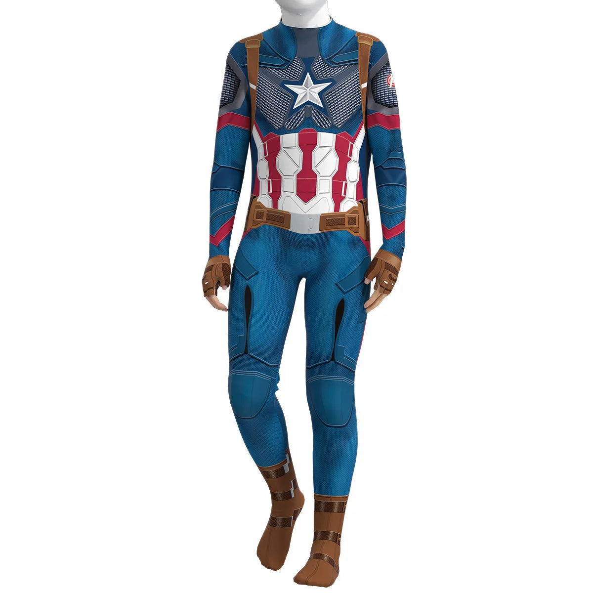 Halloween Cosplay Costume Captain Iron Long Sleeved Print Bodysuit Theme Party Role Playing Outfits for Adult - product image 5