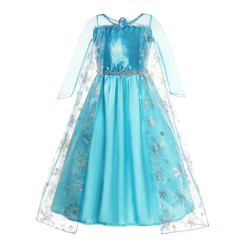 Kids' Princess Long-Haired Tower Princess Snow Kingdom Princess Ice Queen Princess Birthday Costume - alternate view 18