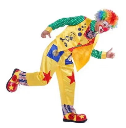 Adult Happy Clown Suit Costume Joker Magician Costume for Adults - 6 / M