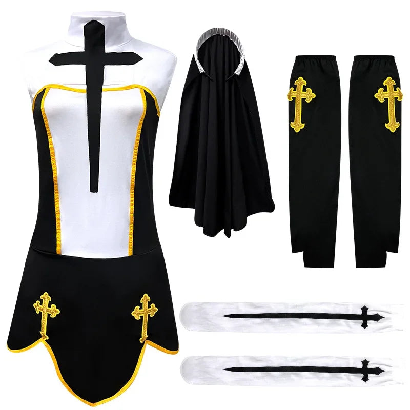Halloween Costume Sexy Woman Dress Cosplay Role-Playing Nun Outfits Game Uniforms