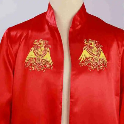 Men Costume Red Cape Cloak with Headgear Adult Women Men Medieval Witch Uniform Halloween - AS SHOW / 2XL