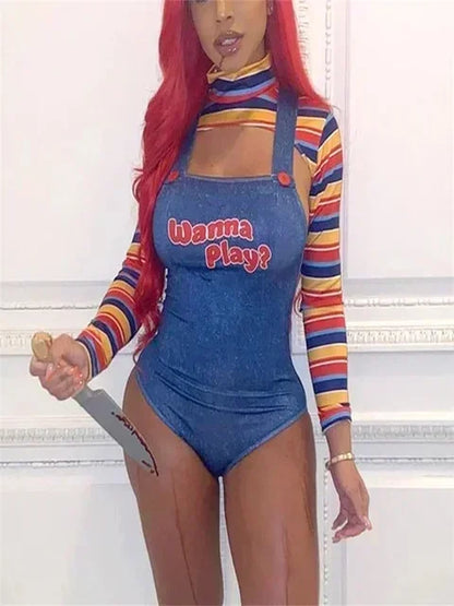 Women's for Scary Nightmare Killer Doll Wanna Play Movie Character Costume - alternate view 7