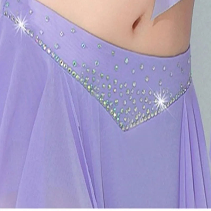 Women's Adult Costumes Horn Long Sleeve Oriental Dance Dress Sparkle Rhinestone Shine Skirt Sexy Side Split - product image 6