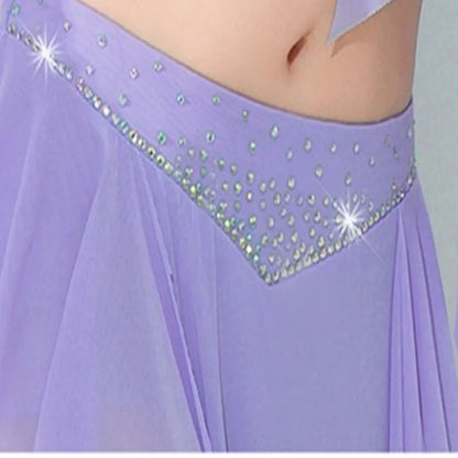 Women's Adult Costumes Horn Long Sleeve Oriental Dance Dress Sparkle Rhinestone Shine Skirt Sexy Side Split - product image 6