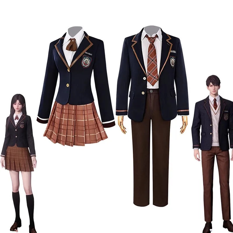 Game Love and Deepspace Costume Man Sylus Costume Women Hunter High School JK Uniform Coat - Male Set / M