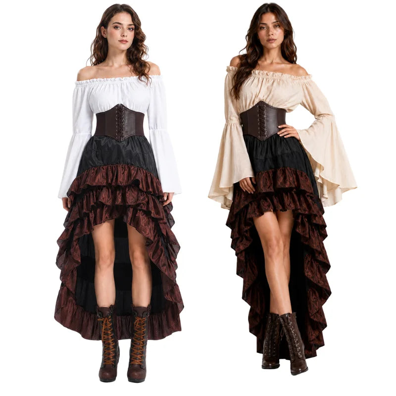 Medieval Pirate Captain Hunter Tight Dress Irregular Costume - alternate view 2
