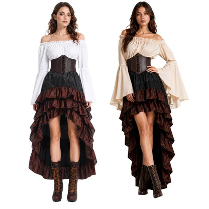 Medieval Pirate Captain Hunter Tight Dress Irregular Costume - alternate view 2