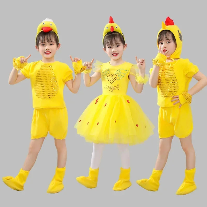 New Children Kids Adult Halloween Duck Chicken Chick Costume Skirt Tutu Yellow Bodysuit Outfit Dance - product image 3