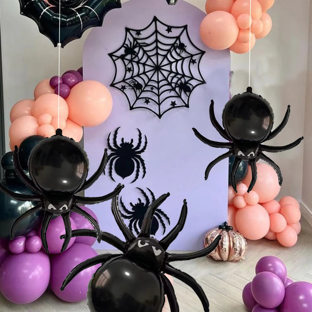 3-Pc Large 3D Spider Balloon Black Halloween Spider Balloons - product image 2