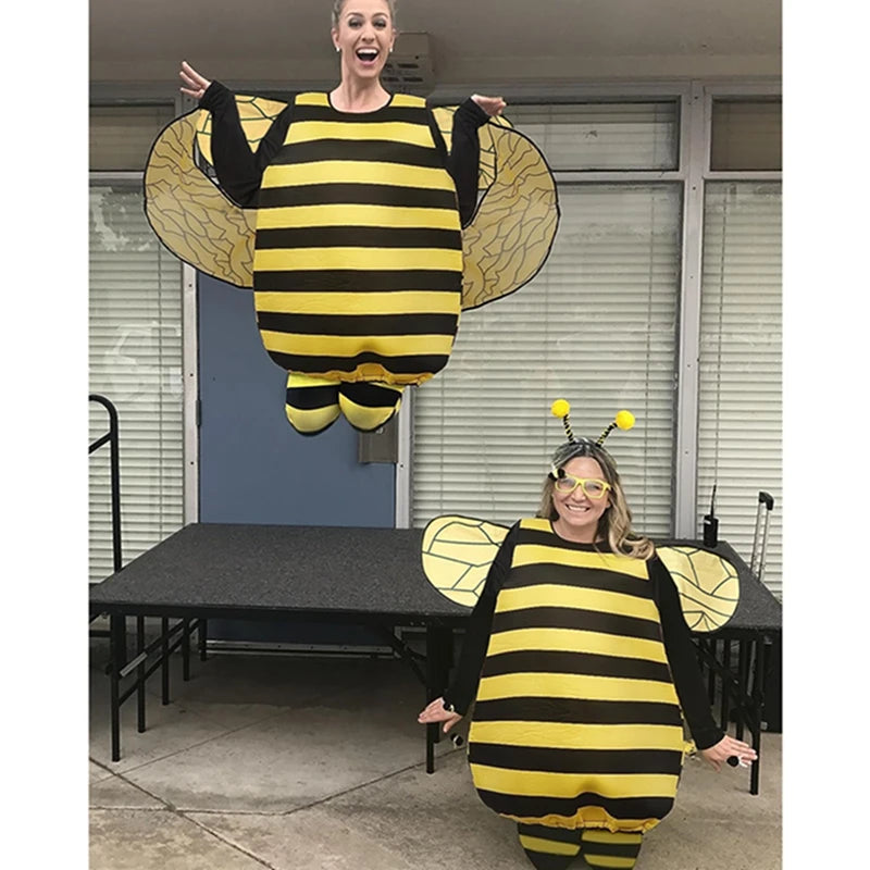 Women's Outfit Long Sleeve Striped Patchwork Bee with Knee-high Socks and Costume - alternate view 2