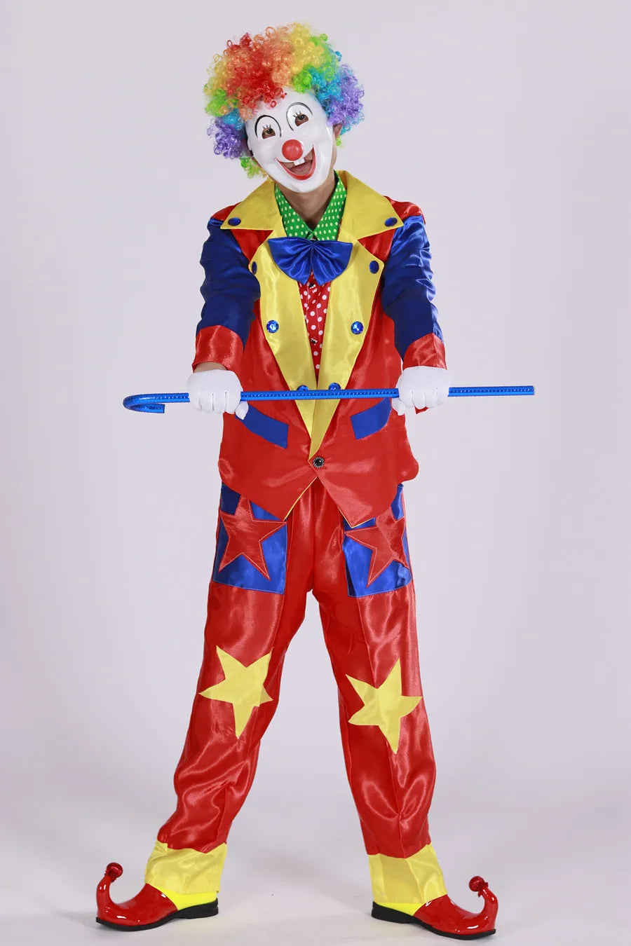 Colorful Clown Costume for Men Club Circus Halloween Joker Suit Performance Suit - 2 / M