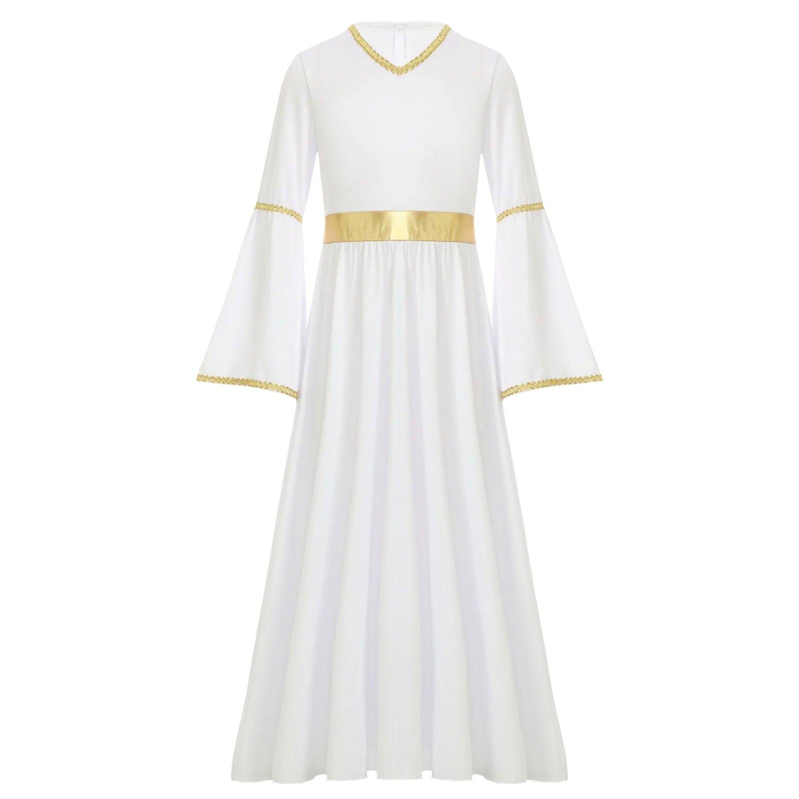 Girls Angel Halloween Costume Dress with Wings