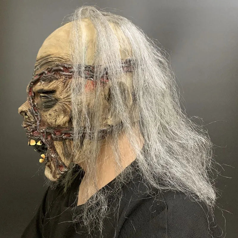 Zombie Latex Chains Hair Realistic Corpse Unisex Halloween Mask - product image 2