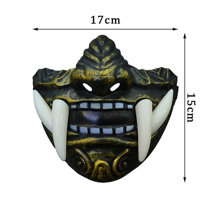 Japanese Samurai Oni Demon Mask Halloween Demon Samurai Costume Horror Prajna Killer Masks - View 6
