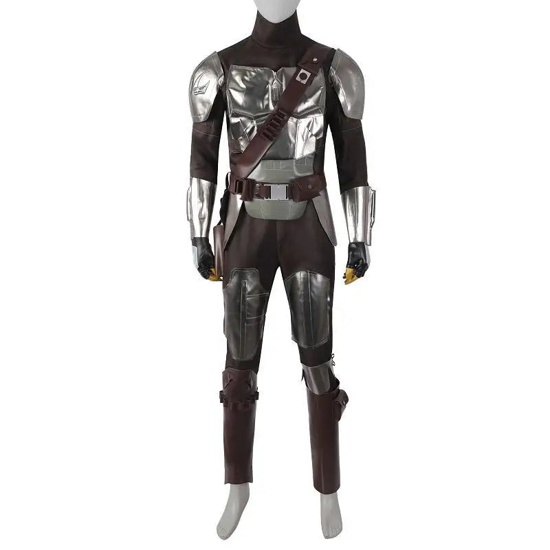 Adult Wars Men's Halloween Costume Padded Jumpsuit Attached Cape and Molded Half Mask - 580 / L