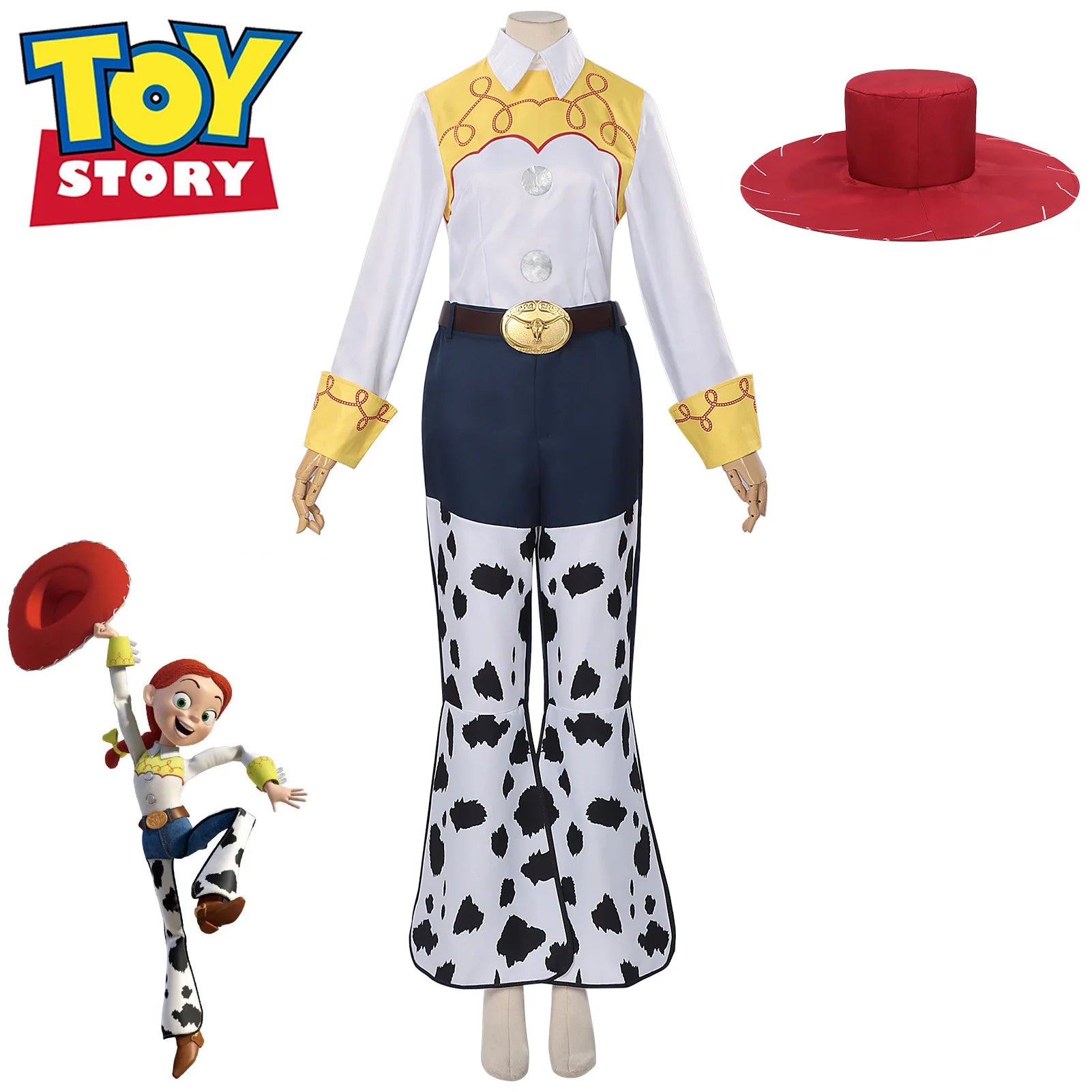 Toy Story Jessie Costume Full Set Movie Character Halloween Costume for Adult Women - 1 Set / XXL