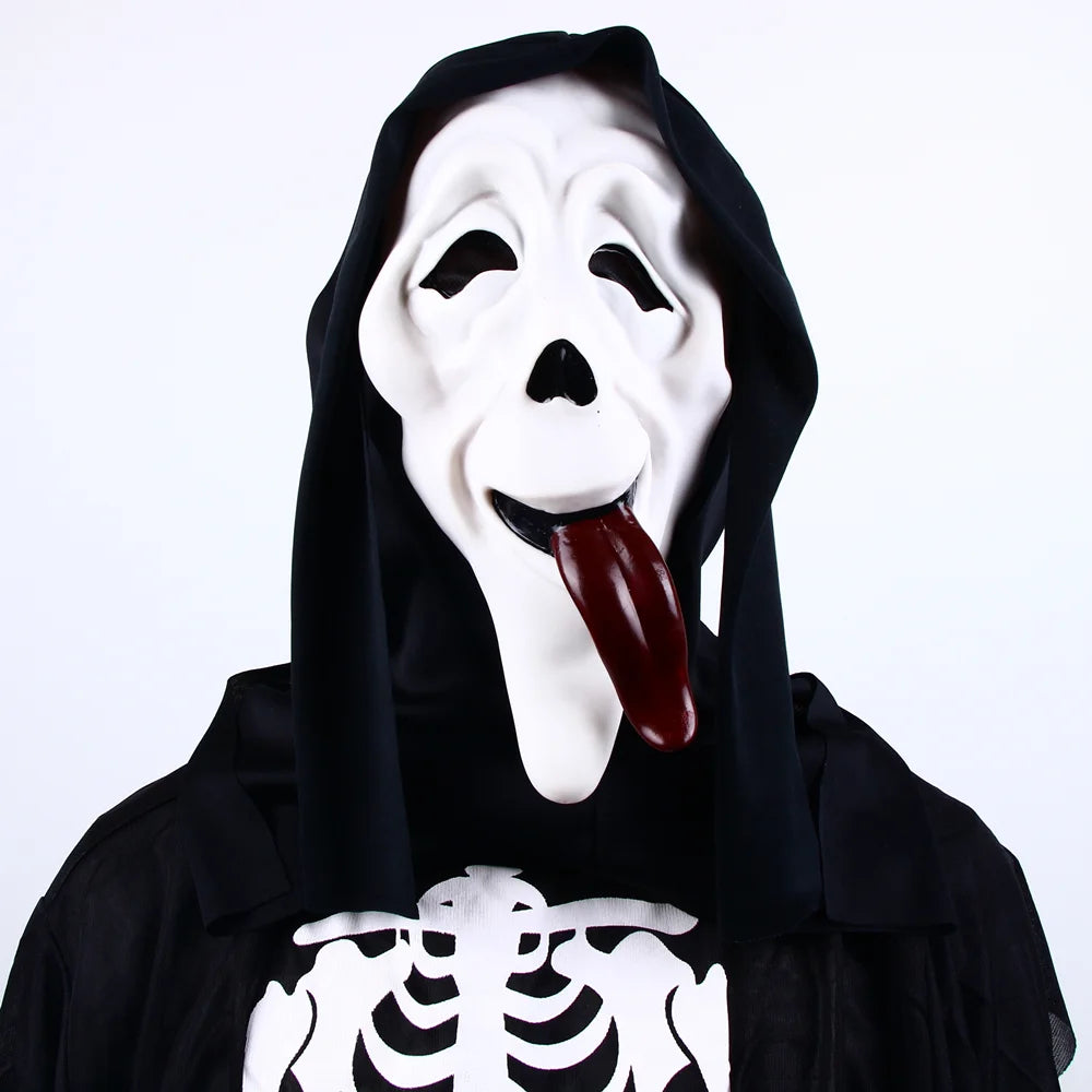 Quality Halloween Movie Scream Horror Face Mask Realistic Creepy Ghost Masks Stick Tongue Out Funny Scary - product image 6