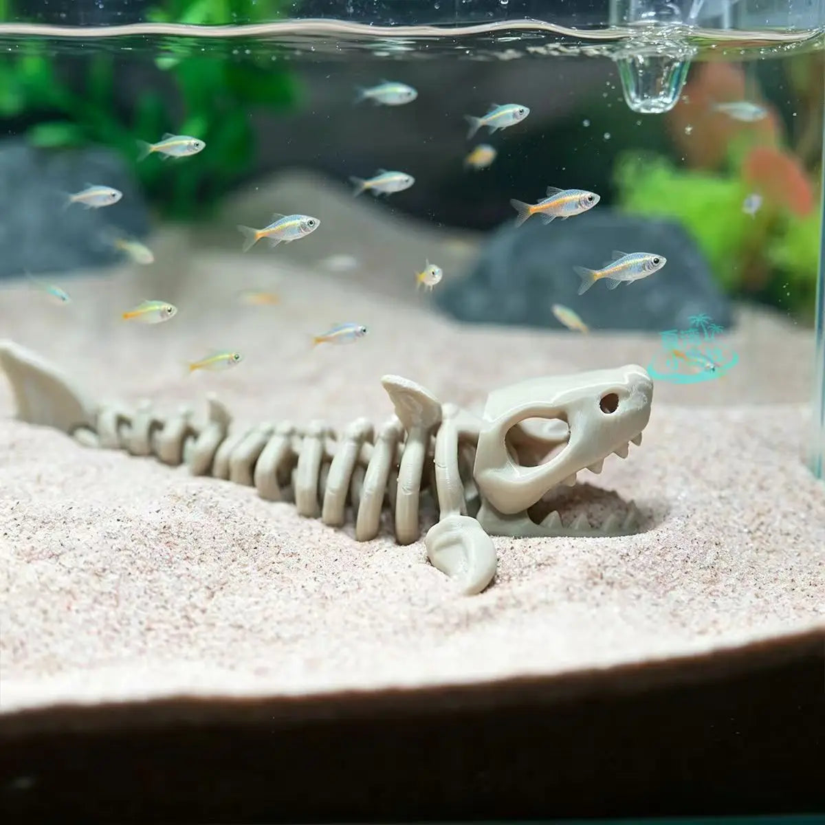 Spooky Shark Skeleton Aquarium Decor Articulated Ornament Reptiles Fish Tank Landscapes Fish Shrimp Shelter Aquarium Accessories
