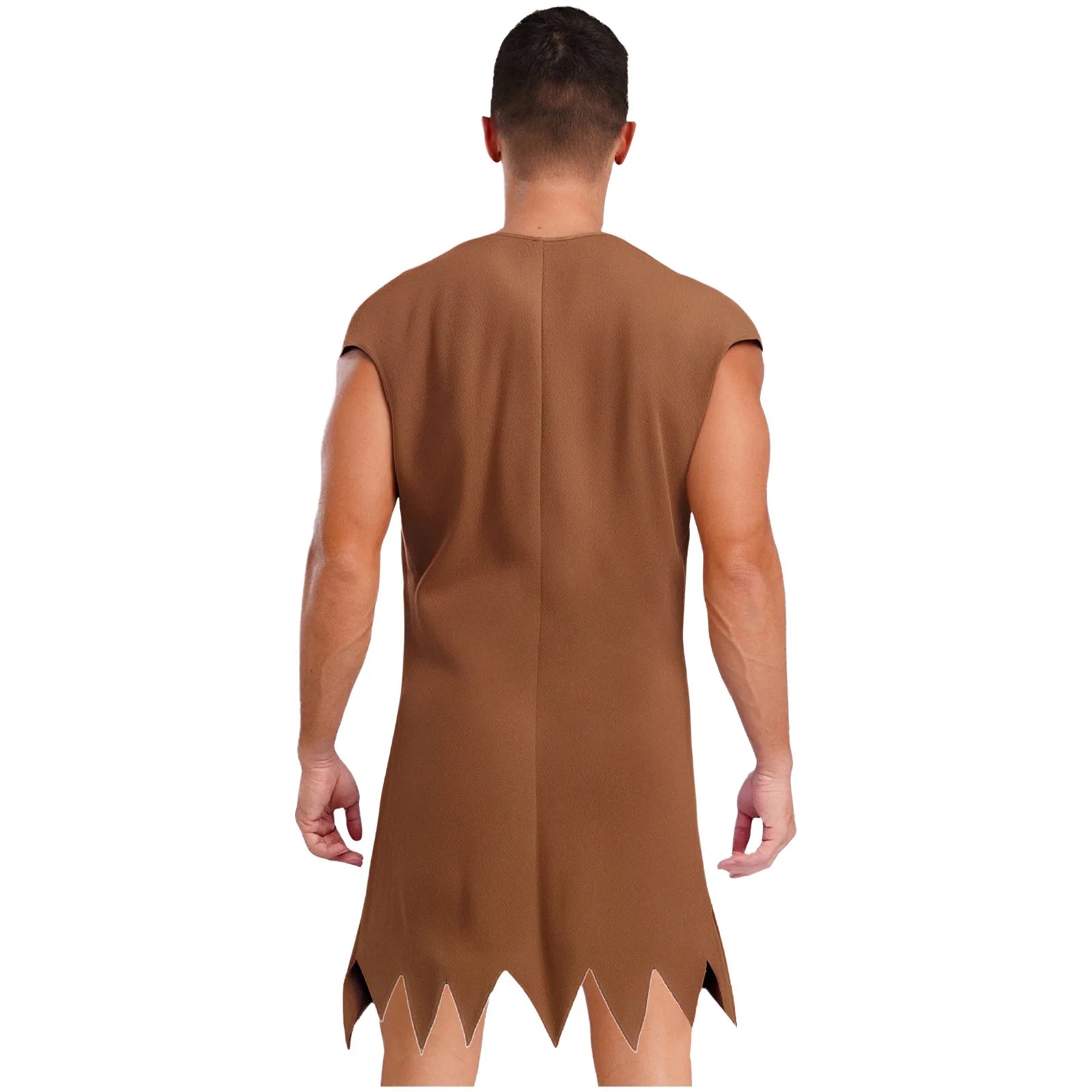 Men's Indian Indigenous Savage Aboriginal Hunter Sleeveless Fringe Costume - alternate view 3