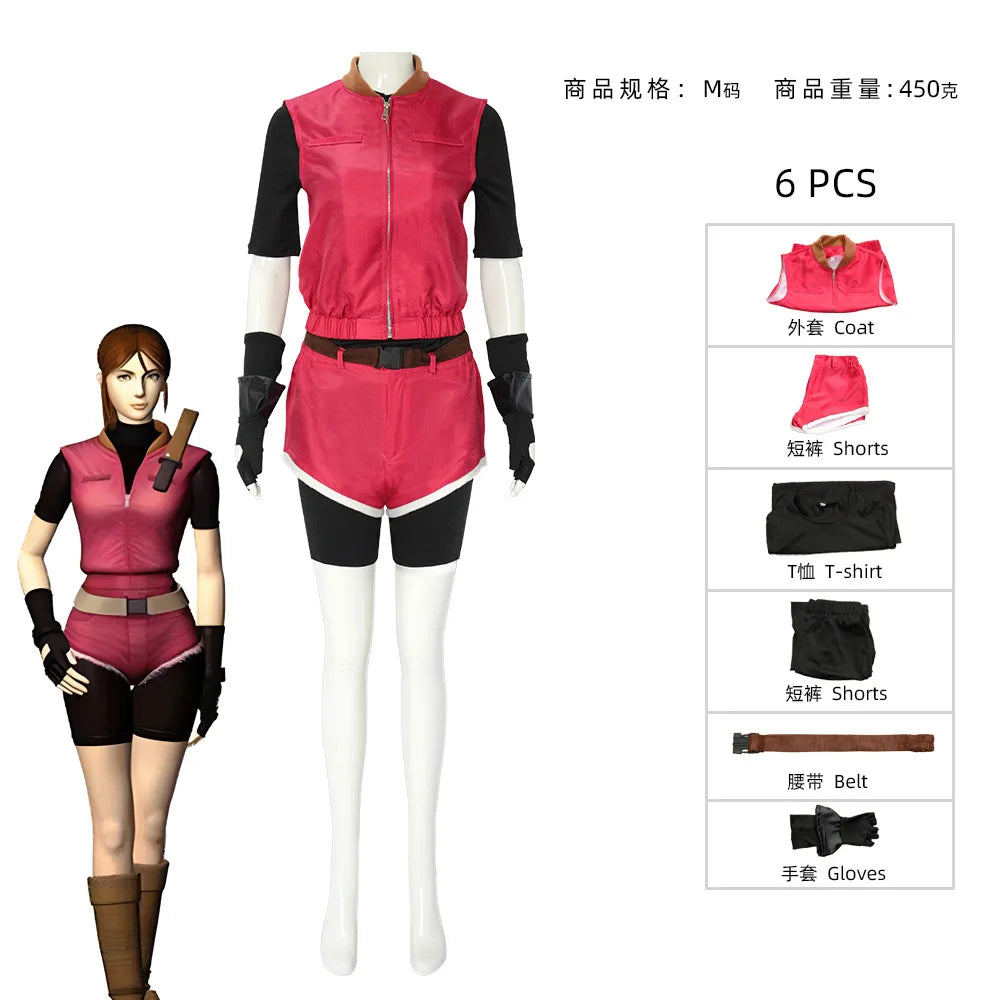 Halloween Costume Special Offer Claire Redfield Costume Anime Claire Outfit Vest Shorts - set / L