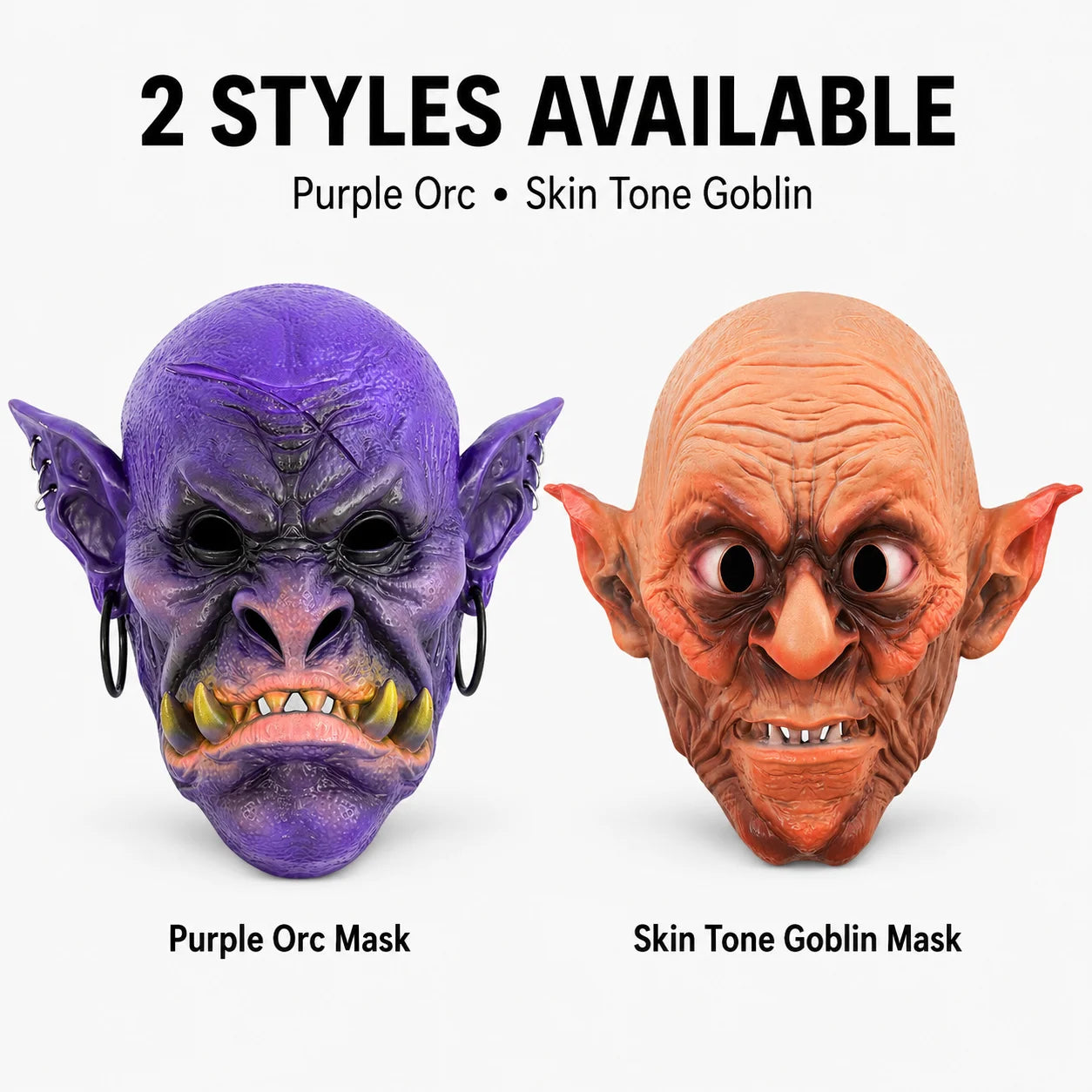 Halloween Monster Full Head Mask, Realistic Foam Goblin Orc Costume Headgear for Adult Cosplay Party - product image 2