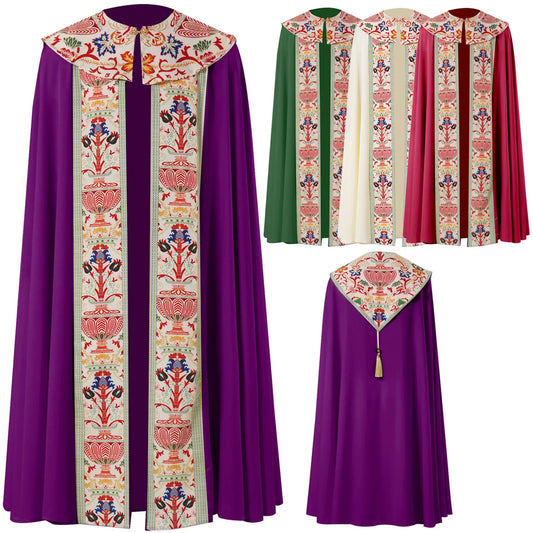 Men's Medieval Church Clergy Cloak Renaissance Long Cape Robe Costume