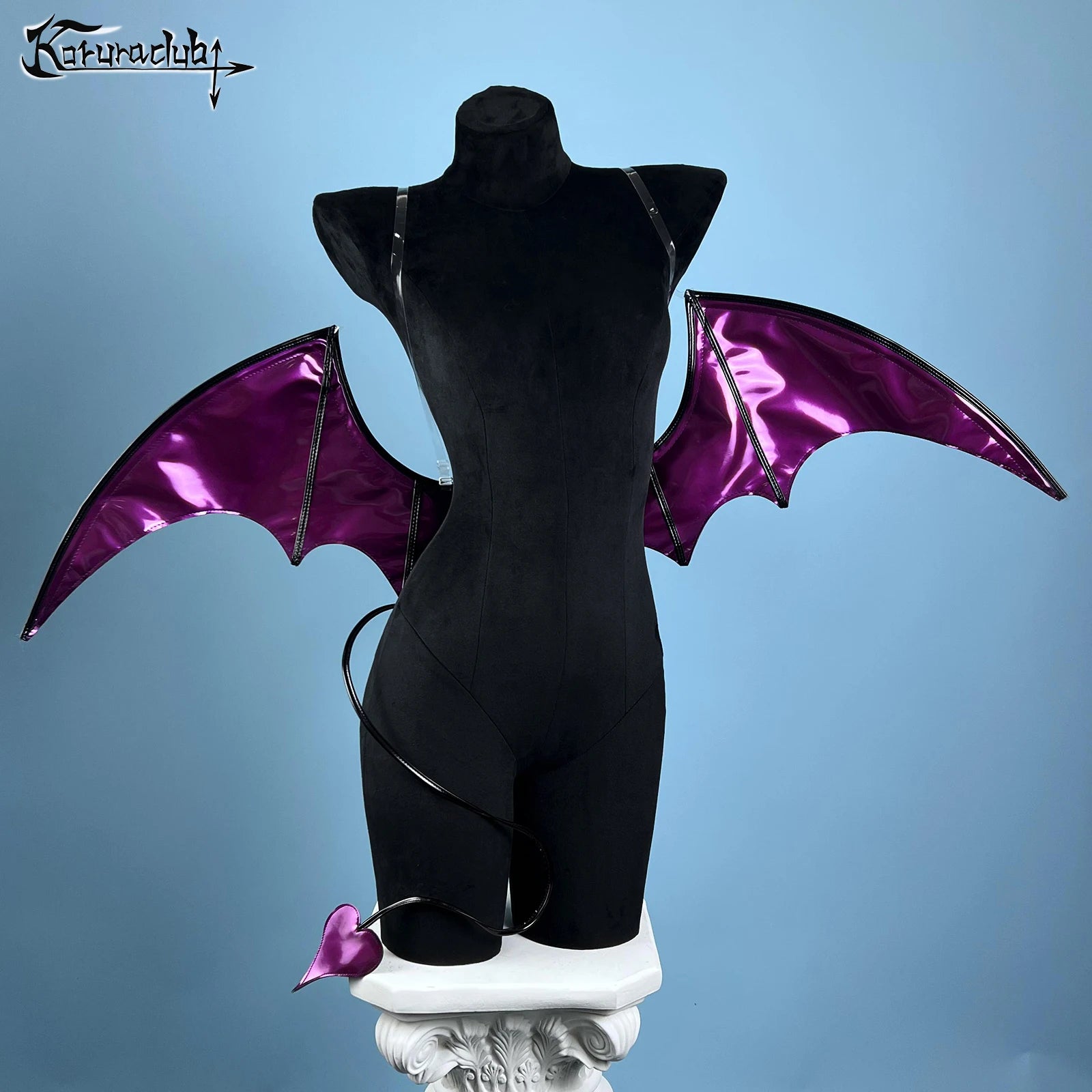 KORURACLUB Purple and blackSuccubus Costume props polyurethane little Devil Bat wings