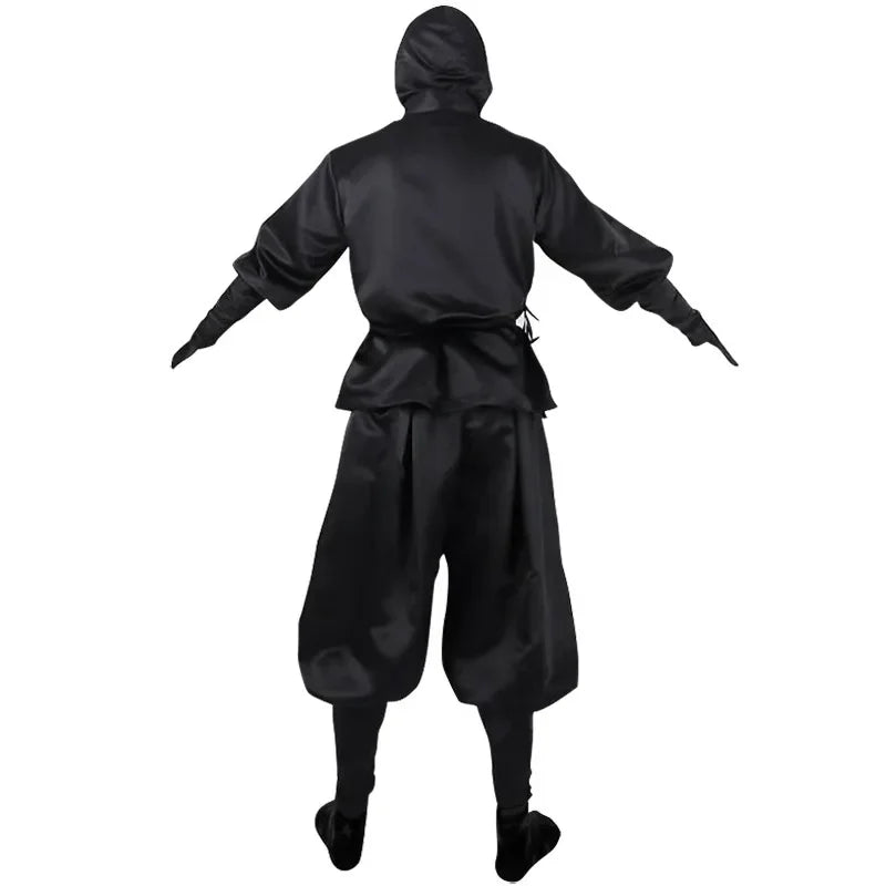 BRM Samurai Costume Halloween Costume Japanese Men's Black Ninja Costume - set / S
