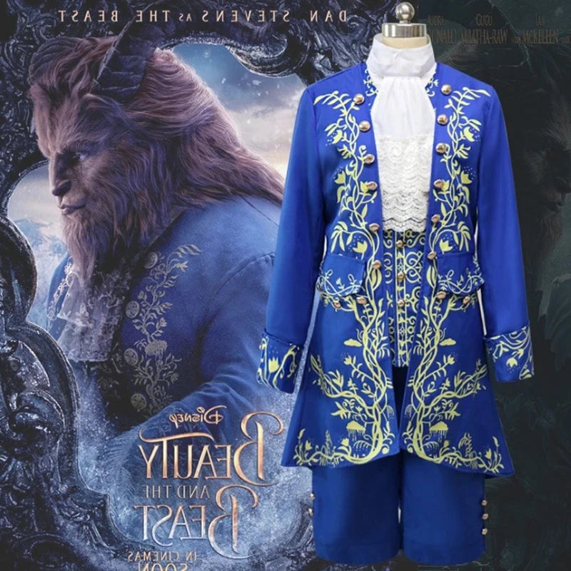 Anime Beauty and Beast Costume Adults Prince Adam Cosplay Dress Costume Uniform Mask for Men Halloween Clothes - product image 2