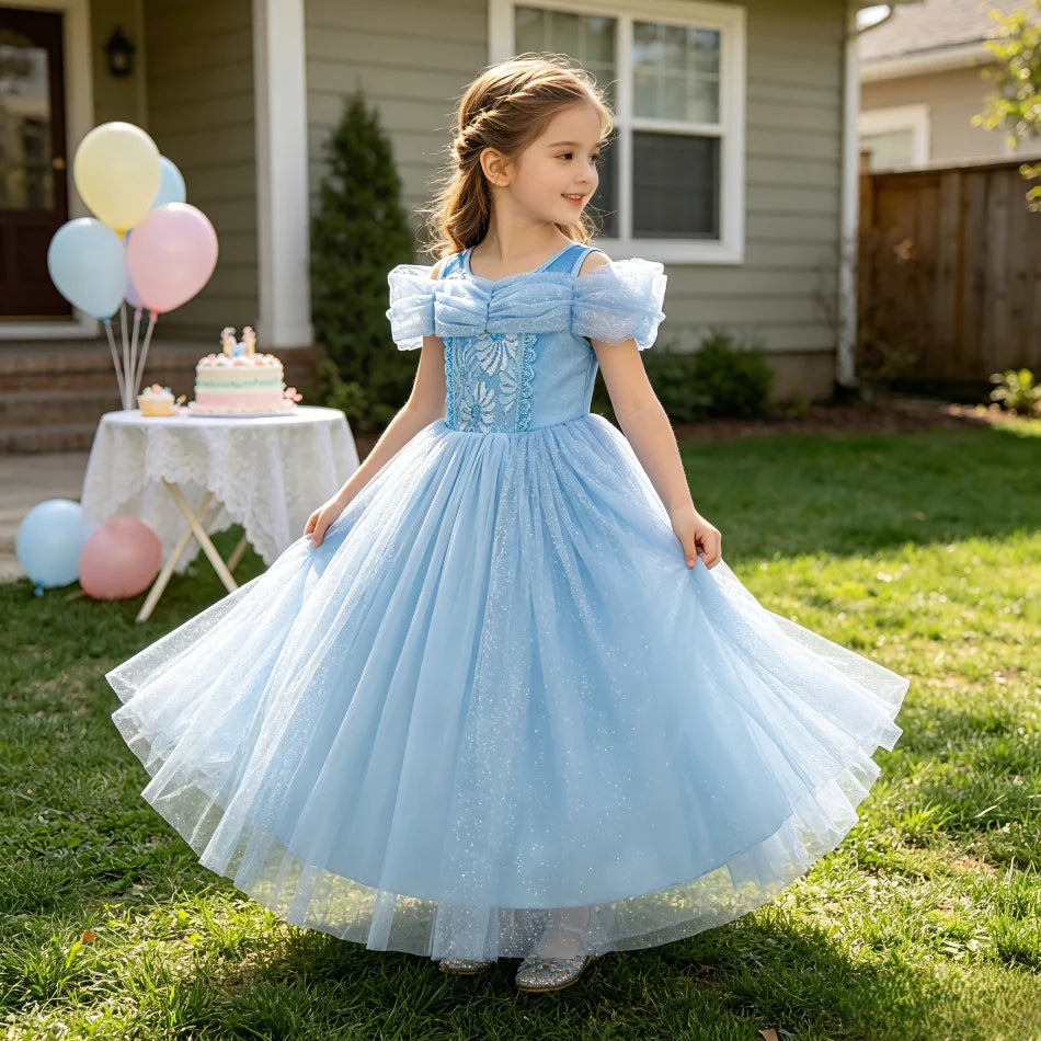 Blue Fairytale Princess Princess Costume Dress for Kids – Halloween Costume