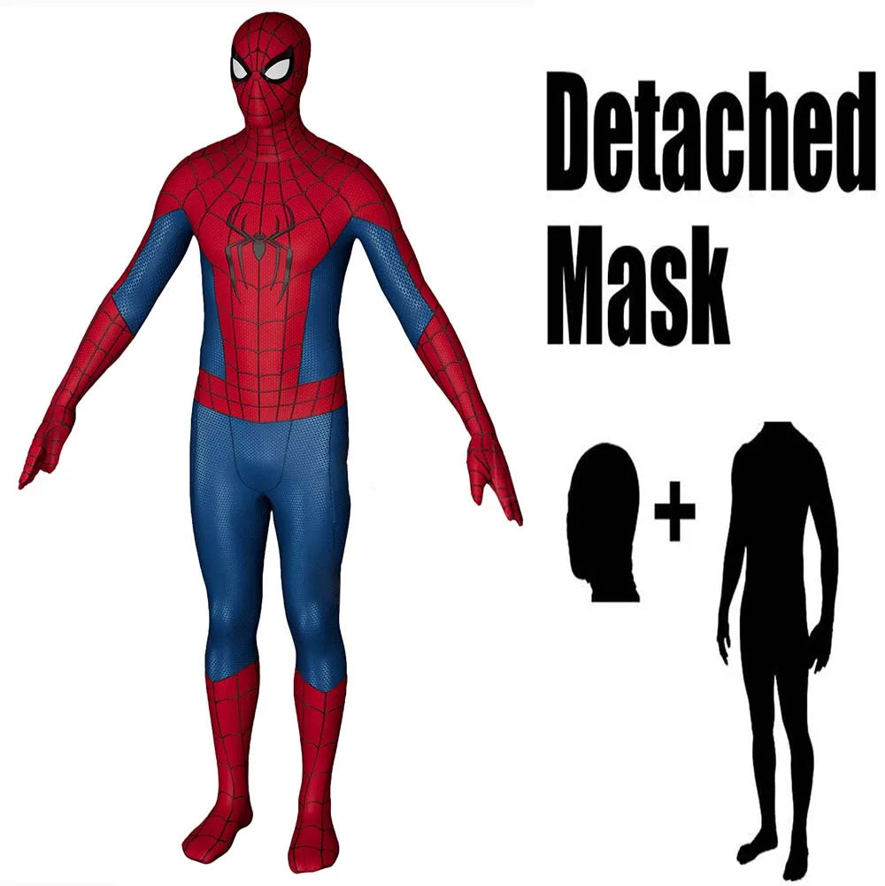 Halloween Spider Brand Day BND Costume Men Bodysuit Zentai Full Adult Jumpsuit - Hood Detachable / Adult-XXXL(185-190)