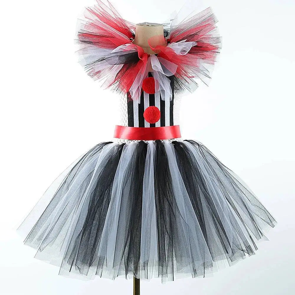 Terrifier Clown Costumes for Girls Scary Killer Circus Clowns Halloween Tutu Dress Outfit for Kids Creepy - product image 2