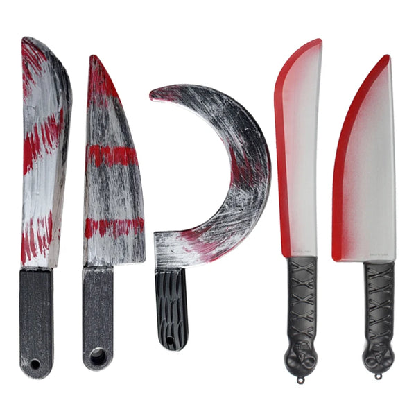 1Pc Simulation Terror Bloody Plastics Prop Knife Halloween Celebration Haunted House Decoration Party Supplies - product image 1