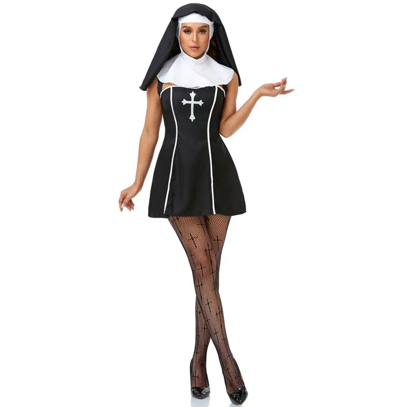 Couples for Men Medieval Priest Nun Missionary Church Religious Convent Costume - alternate view 3