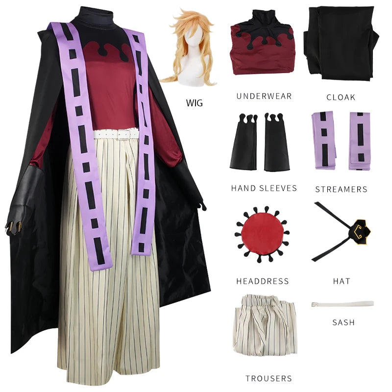 Anime Douma Costume Demon Costume Slayer Tops Cloak Pants Headdress Fan Douma Suti Wig - Style B / XS