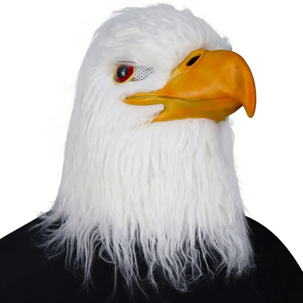 Realistic Bald Eagle Latex Mask White Eagle Bird Head Full Head Costume Mask