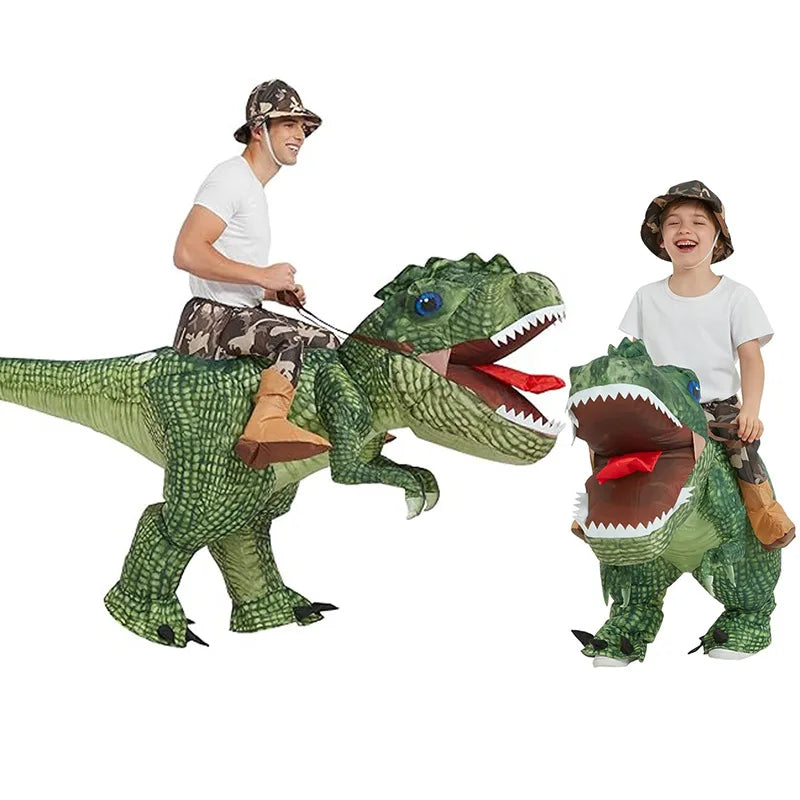 Inflatable Riding T-Rex Costume – Adult & Kids Dinosaur Outfit