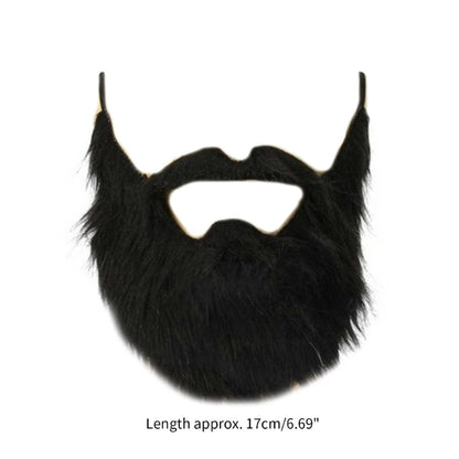 Halloween Fake Beard Funny Fake Mustaches Costume Whiskers Hair Disguise Accessories with Adjustable Elastic - product image 6