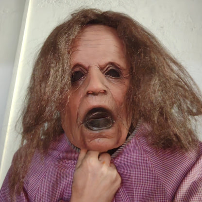 Halloween Lady Mask Realistic Old Man Mask Creepy Human Latex Masks Scary Screaming - View 7