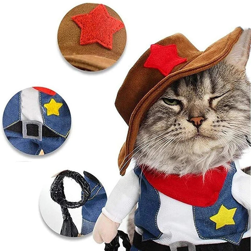 Pet Cowboy Funny Dog Cat Small Dogs Accessories Costume - alternate view 2