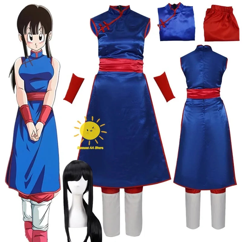 Anime Halloween Cos Adult Women Chichi Cosplay Costumes Tops Trousers Oversleeve Chichi Cosplay Suits Wig - product image 1