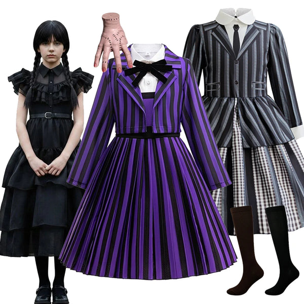 Girls Halloween Cosplay Gothic Dress 2 PCS With Coat Wed Role Playing Uniform Kids Costume Toddler Family - product image 1