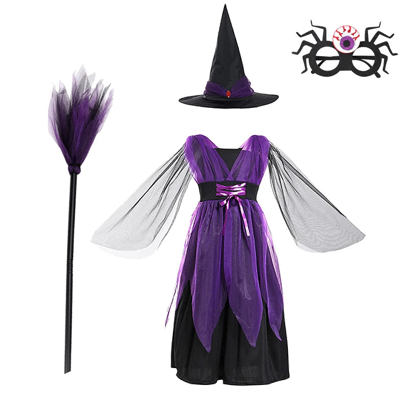 Kids' Girls Witch Vampire Dresses Clothes Dress Up Clothes for Costume - alternate view 20