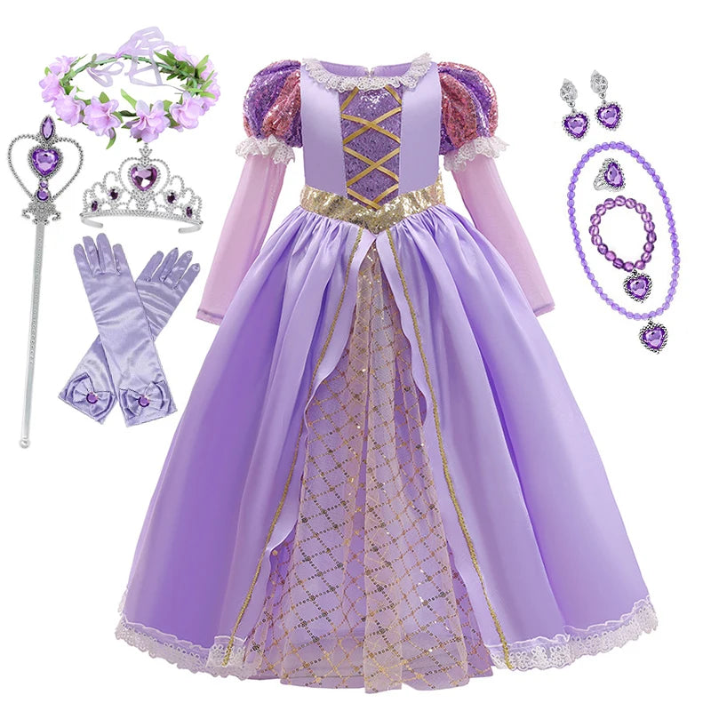 Rapunzel-Inspired Princess Costume for Girls | Fairy-Tale Gown