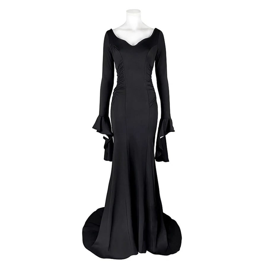 Morticia Addams Costume Black Gothic Dress Sexy Dresses Gomez Addams Men Suit Uniform - women dress / XS（old）