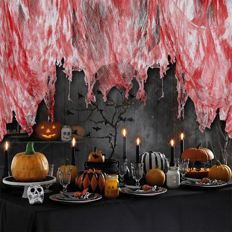 1-Piece Bloody Gauze Decorations Halloween Horror Bloody Cloth Bandage Door - product image 2