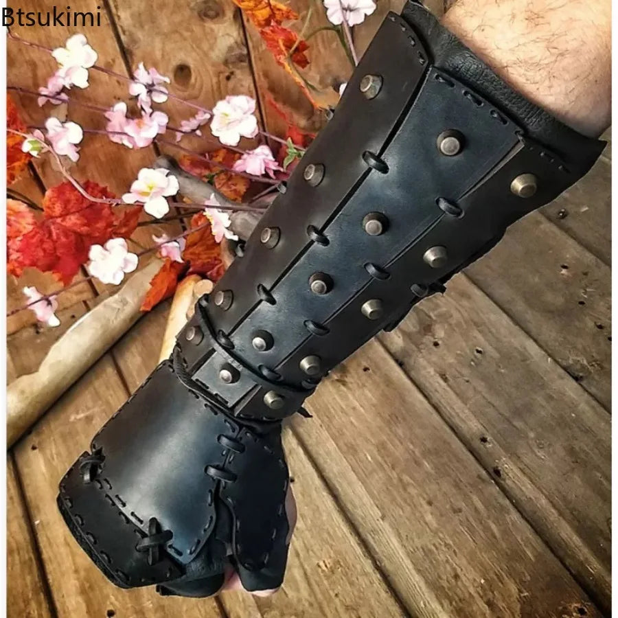 Medieval Viking Arm Bracers - Lace-Up Costume Armor - view 5