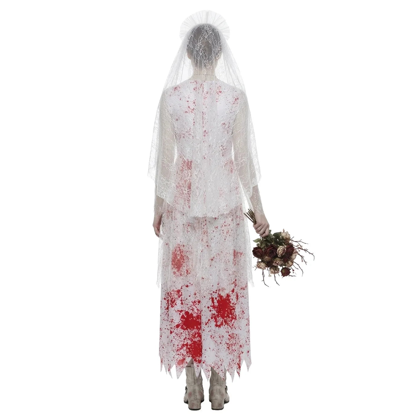 M-Xxl Halloween Dark Bloody Ghost Bride Cos Costume Horror - view 3