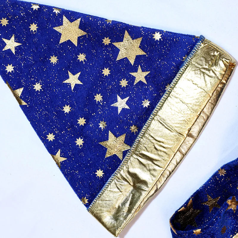 Adults Halloween Costumes Wizard Glittering Stars Robe Pointy Hat Costume Suit Fancy - View 3